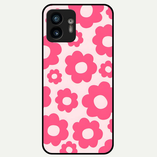  Blush Flower Pop Glass Case For Nothing Phone 2 back cover – full design glossy printed glass finish