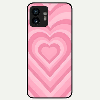  Blush Heart Waves Glass Case For Nothing Phone 2 back cover – full design glossy printed glass finish