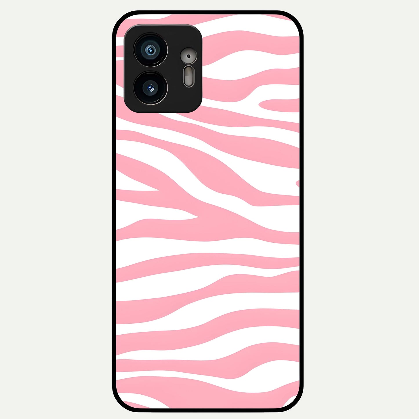  Blush Zebra Flow Glass Case For Nothing Phone 2 back cover – full design glossy printed glass finish