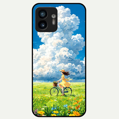  Breezy Meadow Ride Glass Case For Nothing Phone 2 back cover – full design glossy printed glass finish