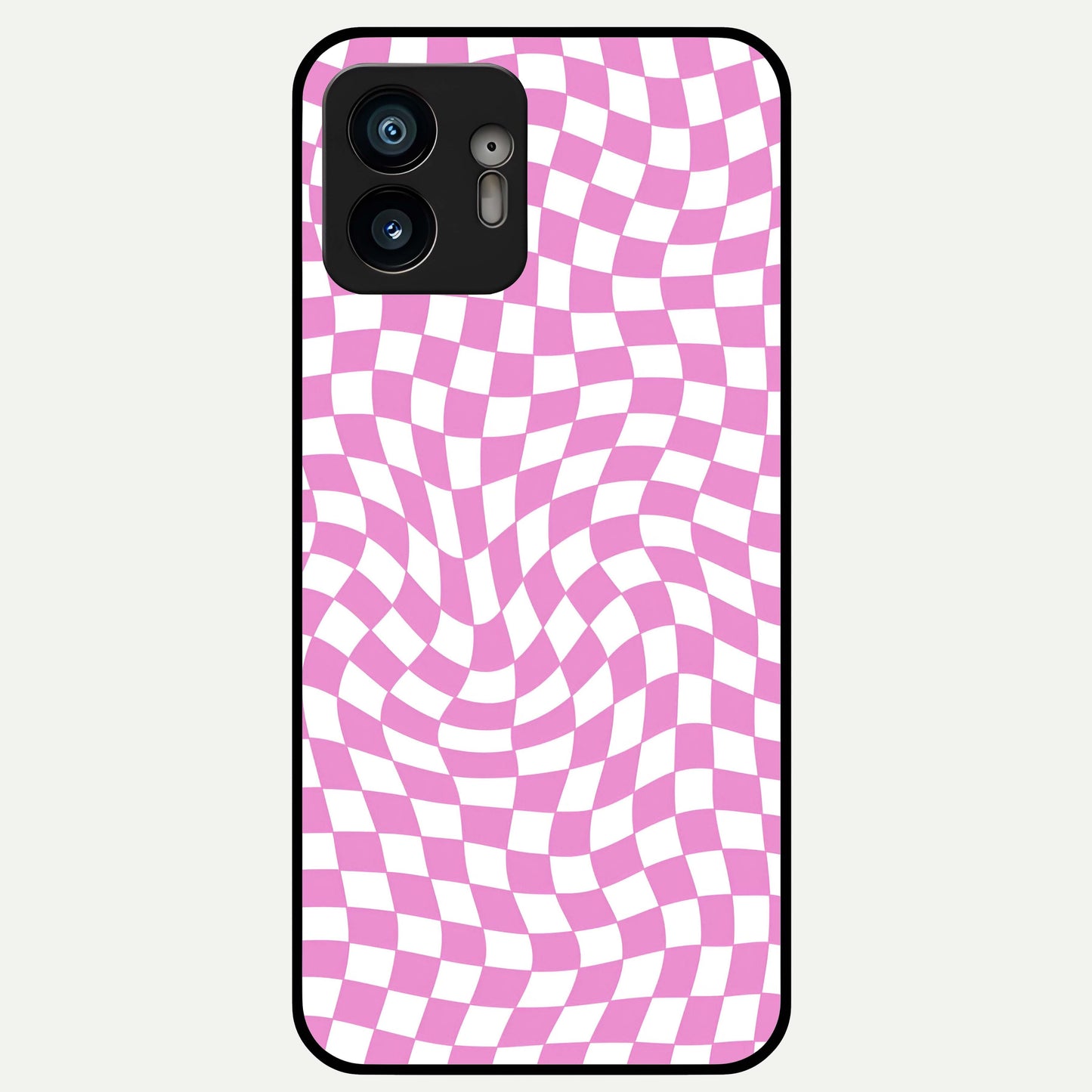  Bubblegum Check Wave Glass Case For Nothing Phone 2 back cover – full design glossy printed glass finish