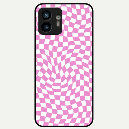  Bubblegum Check Wave Glass Case For Nothing Phone 2 back cover – full design glossy printed glass finish
