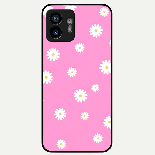  Bubblegum Daisy Pop Glass Case For Nothing Phone 2 back cover – full design glossy printed glass finish