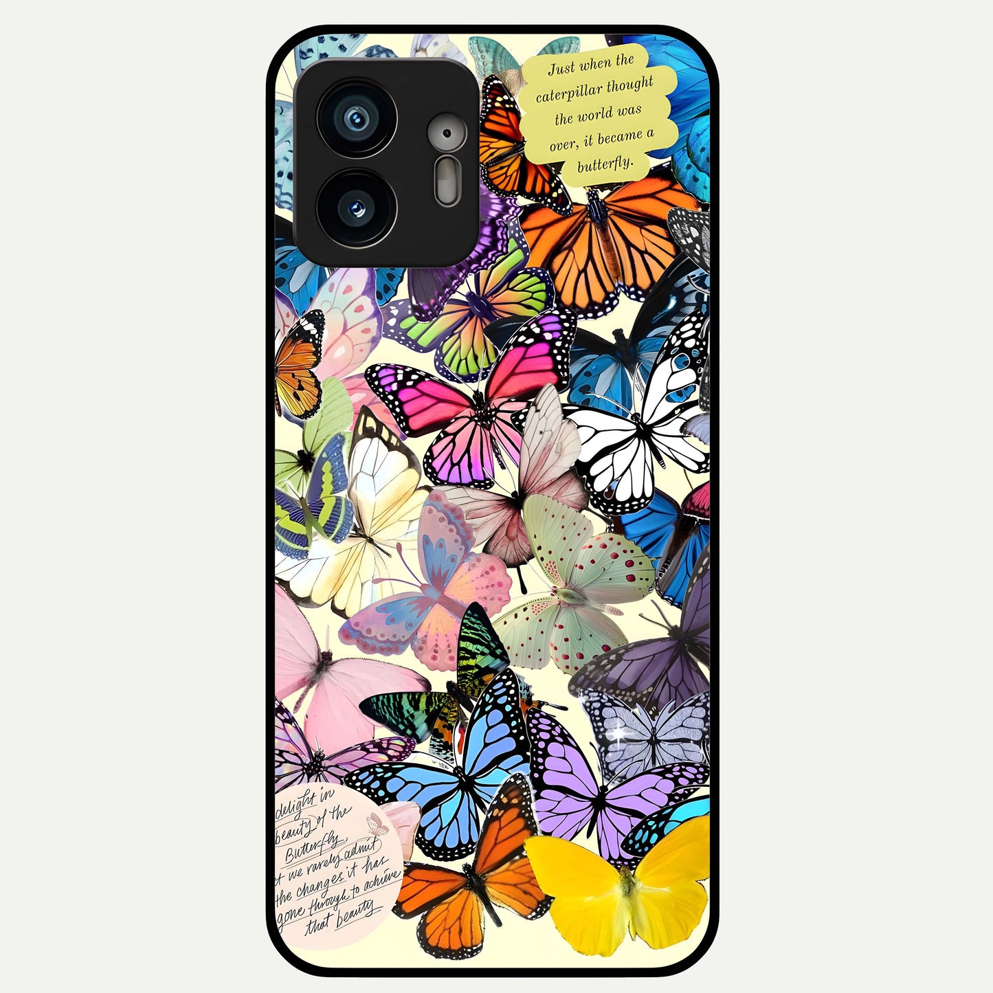  Butterflies Petal Dream Glass Case For Nothing Phone 2 back cover – full design glossy printed glass finish