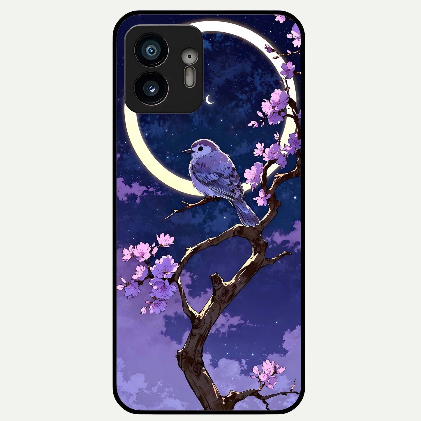  Celestial Bird Blossom Glass Case For Nothing Phone 2 back cover – full design glossy printed glass finish