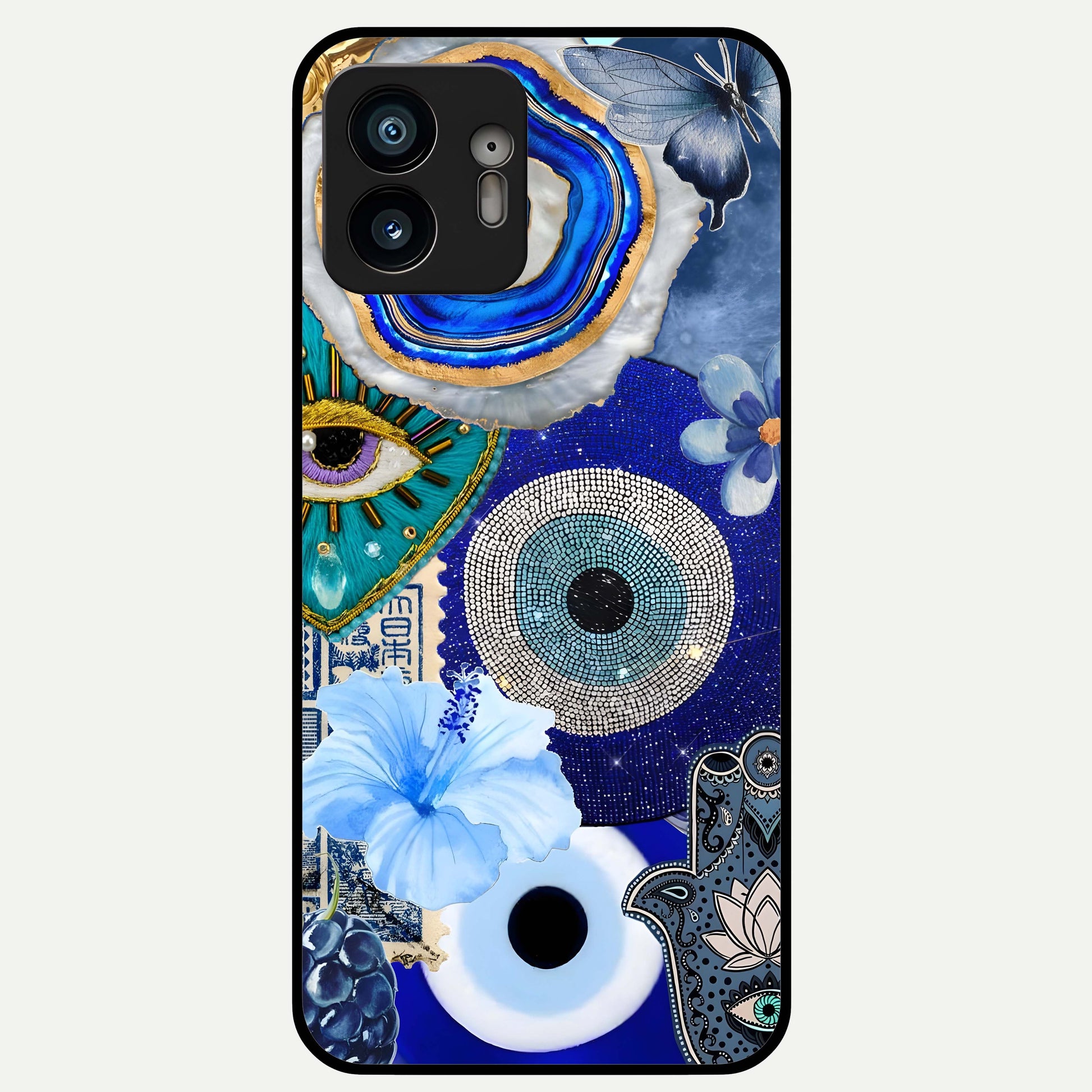  Celestial Blue Vision Glass Case For Nothing Phone 2 back cover – full design glossy printed glass finish