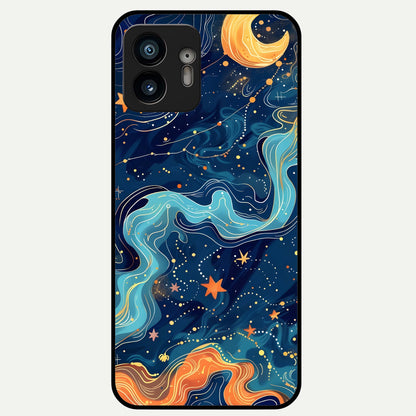  Celestial Dream Flow Glass Case For Nothing Phone 2 back cover – full design glossy printed glass finish