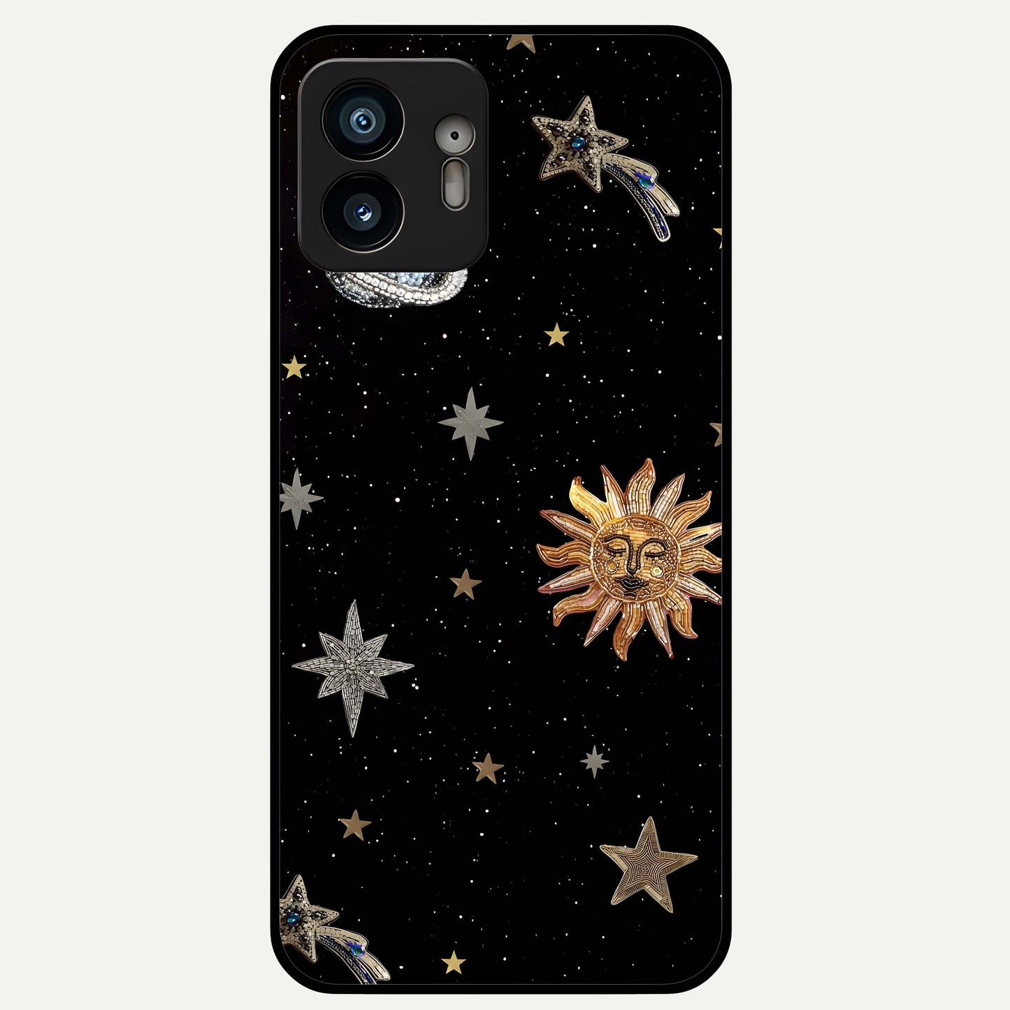  Celestial Moon With Stars Glass Case For Nothing Phone 2 back cover – full design glossy printed glass finish
