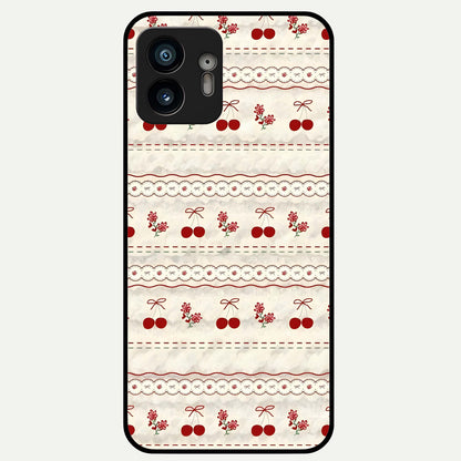  Cherry Bloom Charm Glass Case For Nothing Phone 2 back cover – full design glossy printed glass finish