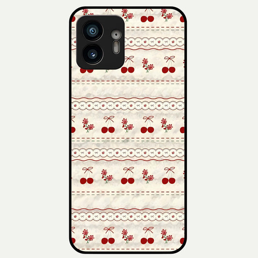  Cherry Bloom Charm Glass Case For Nothing Phone 2 back cover – full design glossy printed glass finish