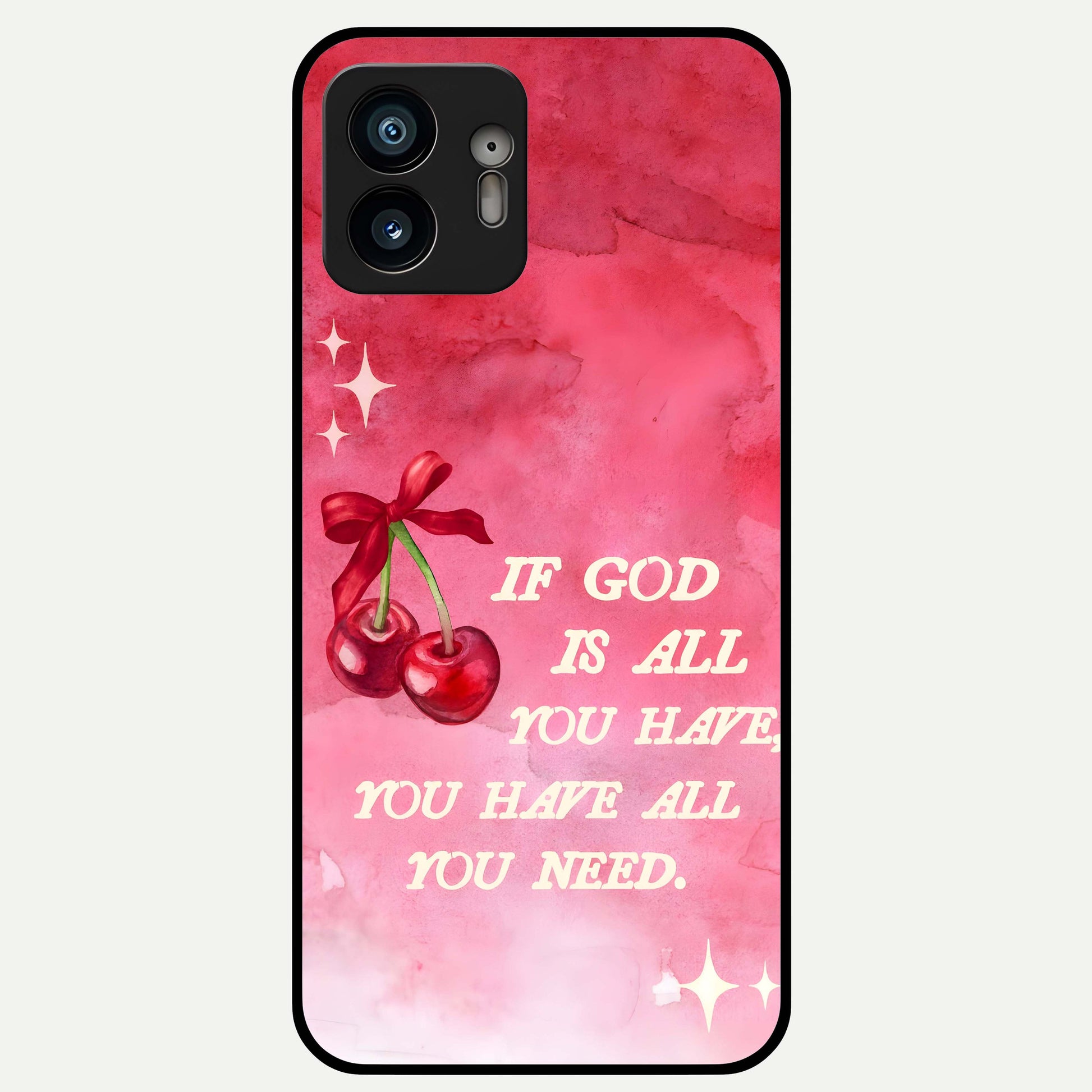  Cherry Quote Glass Case For Nothing Phone 2 back cover – full design glossy printed glass finish