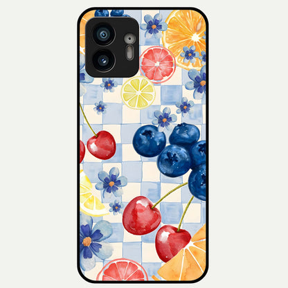  Citrus Bloom Joy Glass Case For Nothing Phone 2 back cover – full design glossy printed glass finish