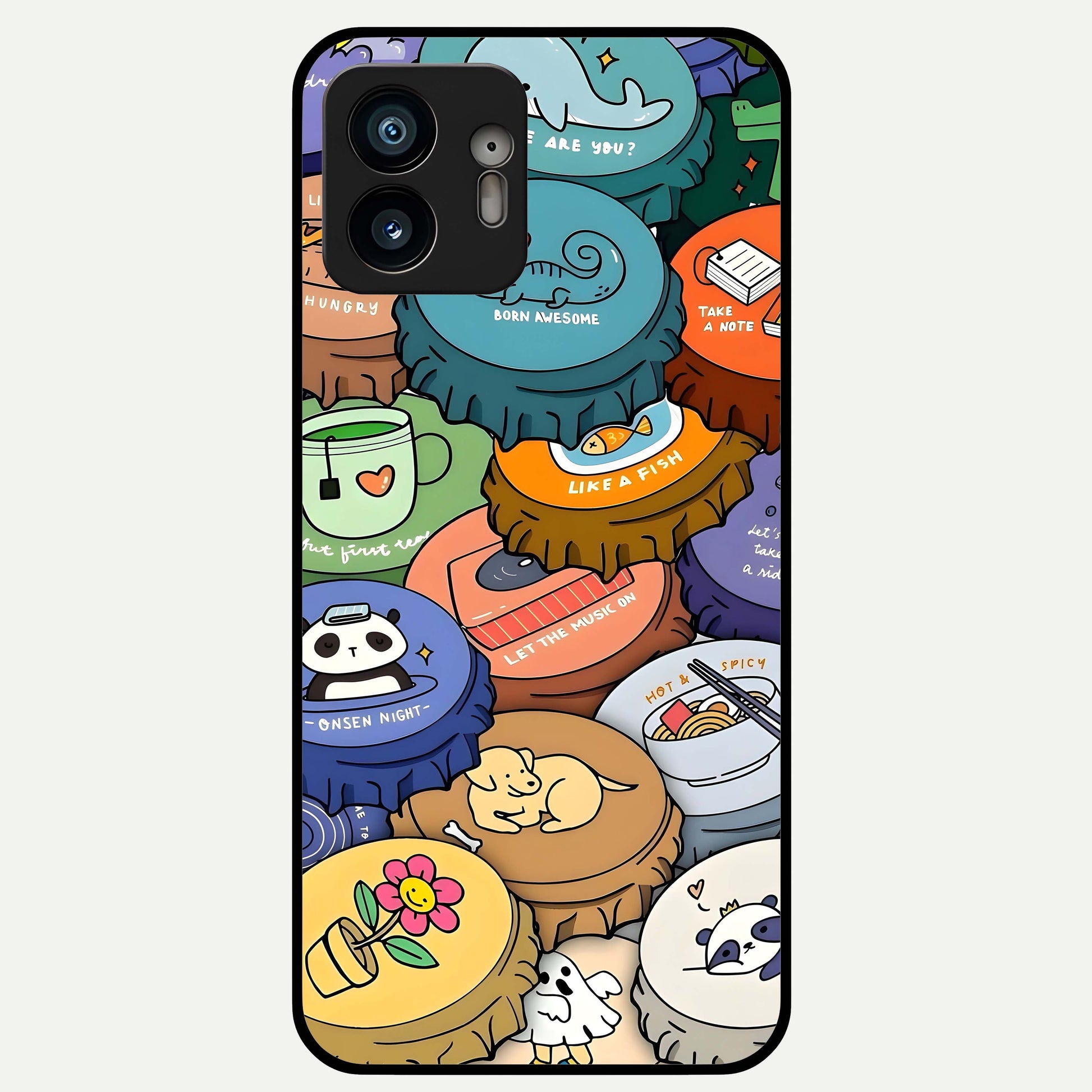  Coins Patterns Glass Case For Nothing Phone 2 back cover – full design glossy printed glass finish