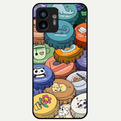  Coins Patterns Glass Case For Nothing Phone 2 back cover – full design glossy printed glass finish