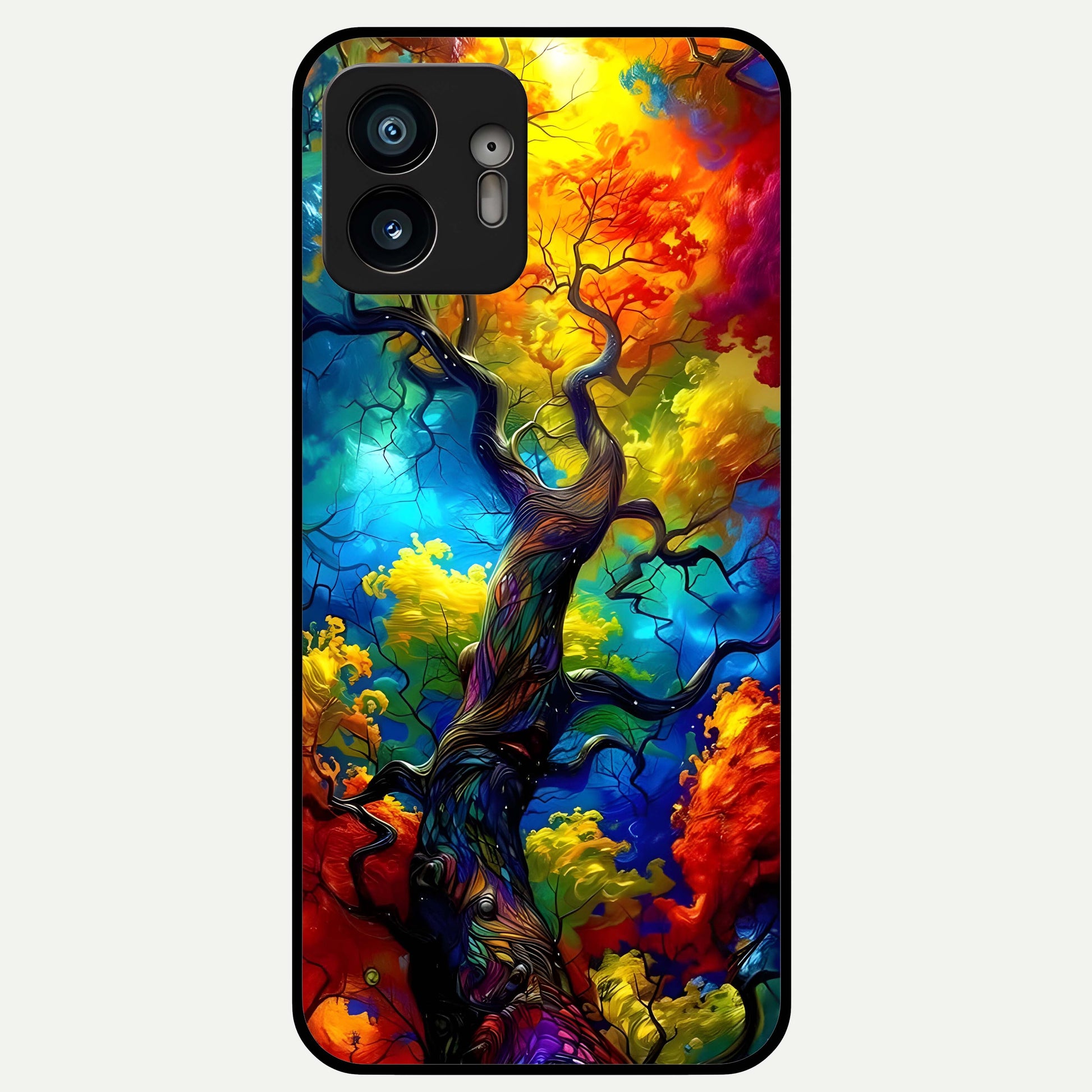  Colorfull Tree Glass Case For Nothing Phone 2 back cover – full design glossy printed glass finish