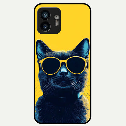  Cool Cat Vibes Glass Case For Nothing Phone 2 back cover – full design glossy printed glass finish