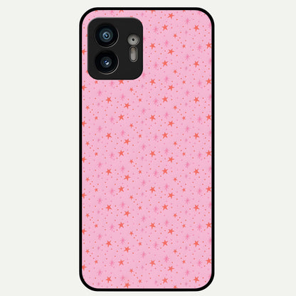  Cosmic Pink Sparkle Glass Case For Nothing Phone 2 back cover – full design glossy printed glass finish