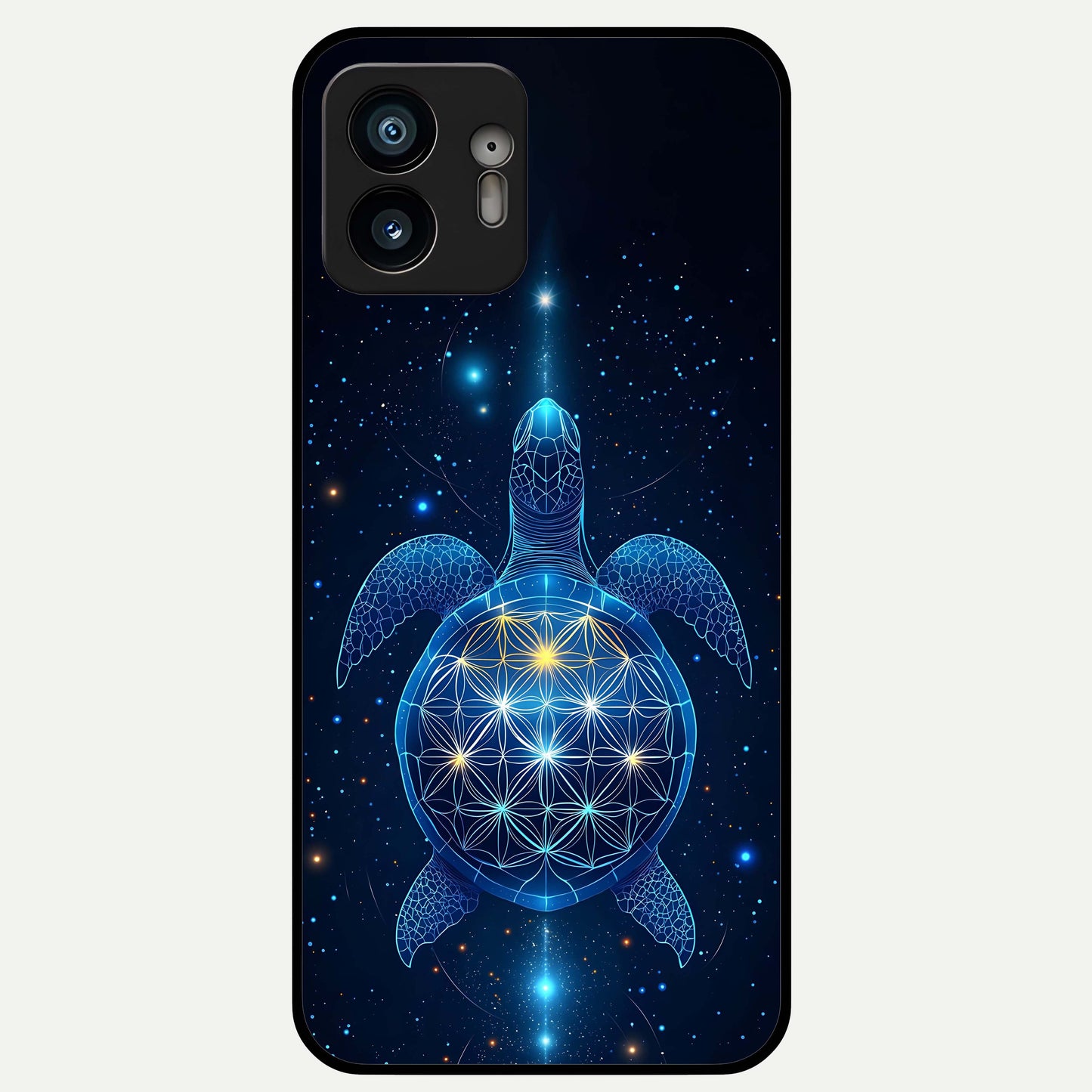  Crimson Blue Turtle Glass Case For Nothing Phone 2 back cover – full design glossy printed glass finish