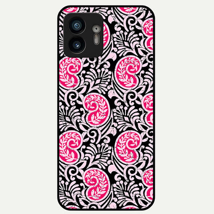  Crimson Paisley Charm Glass Case For Nothing Phone 2 back cover – full design glossy printed glass finish