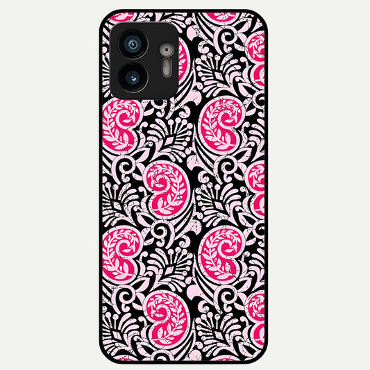  Crimson Paisley Charm Glass Case For Nothing Phone 2 back cover – full design glossy printed glass finish