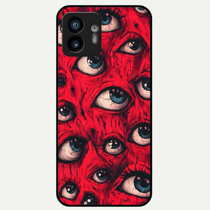  Crimson Watch Eyes Glass Case For Nothing Phone 2 back cover – full design glossy printed glass finish