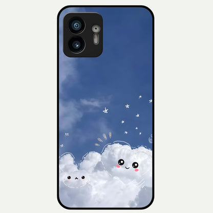  Cute Blossom Cloud Glass Case For Nothing Phone 2 back cover – full design glossy printed glass finish