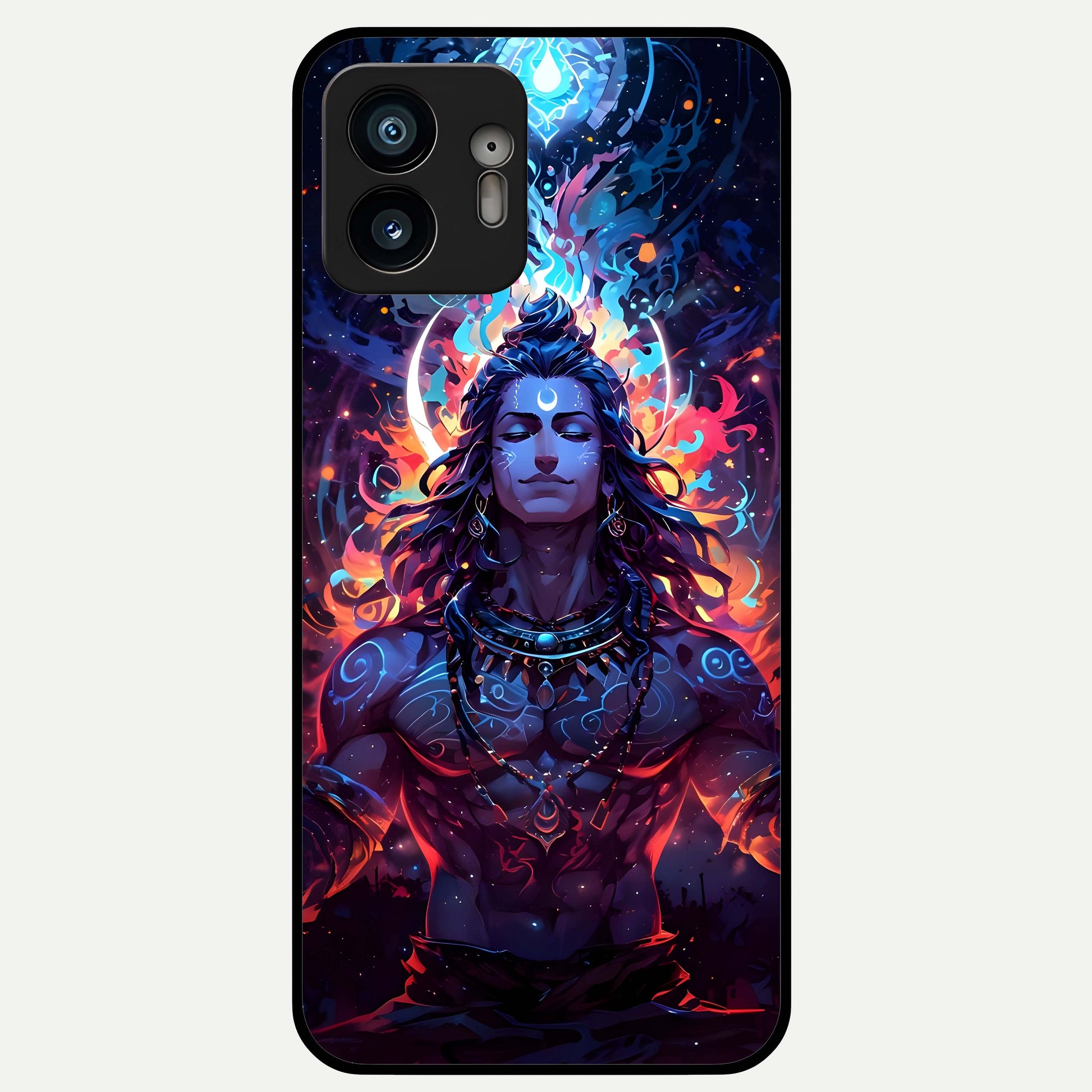  Divine Fire Shiv Glass Case For Nothing Phone 2 back cover – full design glossy printed glass finish