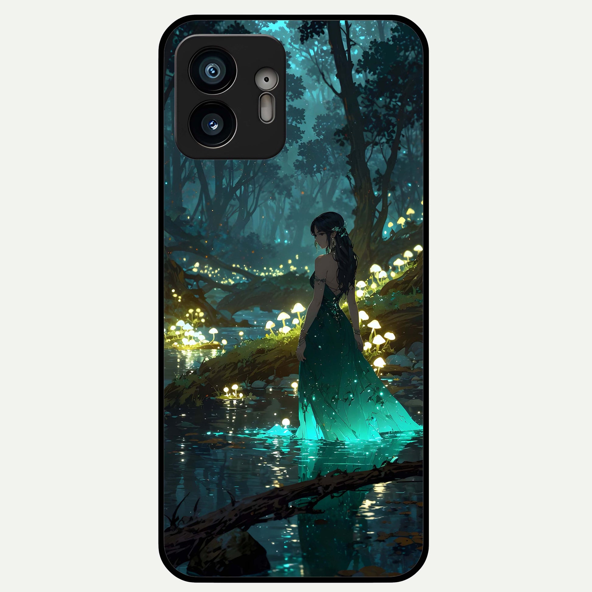 Enchanted Forest Glow Glass Case For Nothing Phone 2 back cover – full design glossy printed glass finish