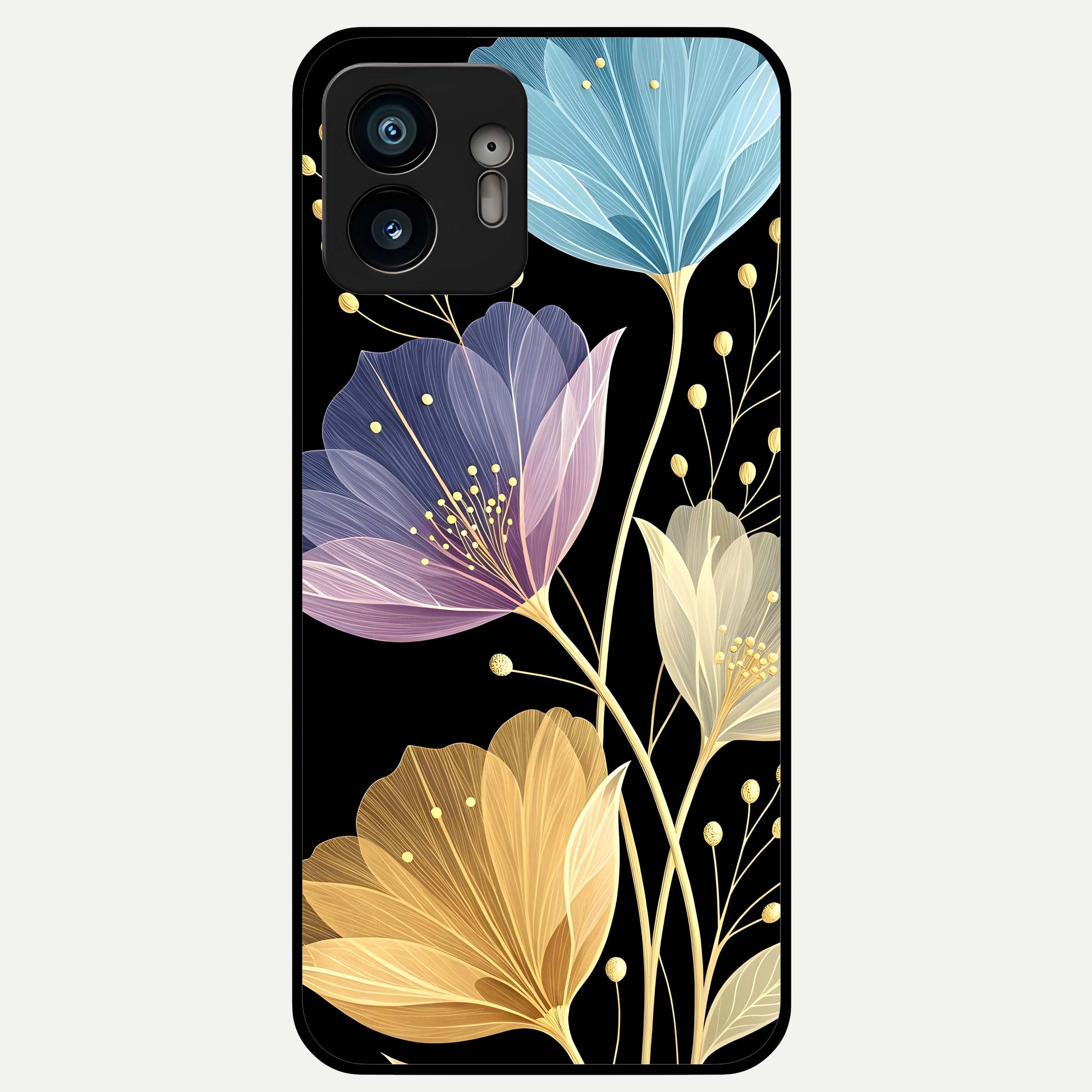  Flower Bloom Glow Glass Case For Nothing Phone 2 back cover – full design glossy printed glass finish