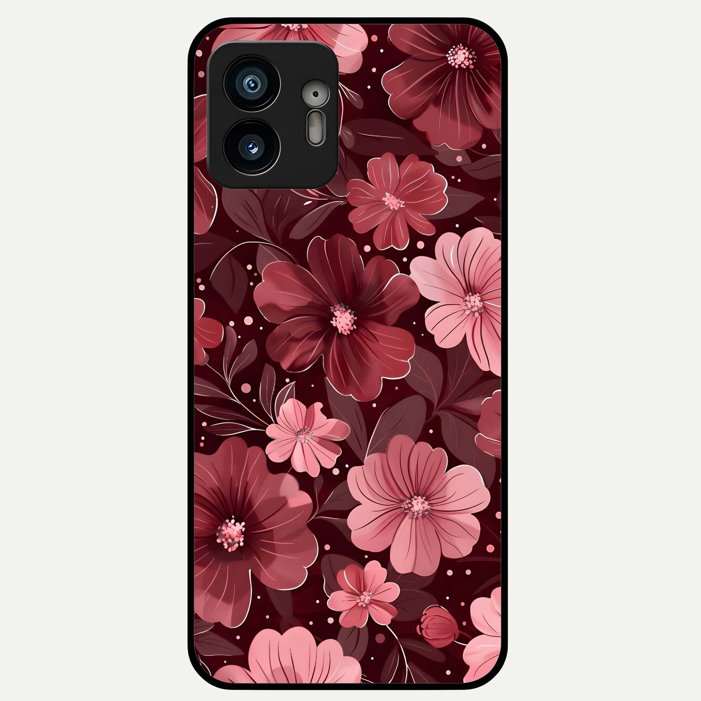  Flower Blush Bloom Glass Case For Nothing Phone 2 back cover – full design glossy printed glass finish