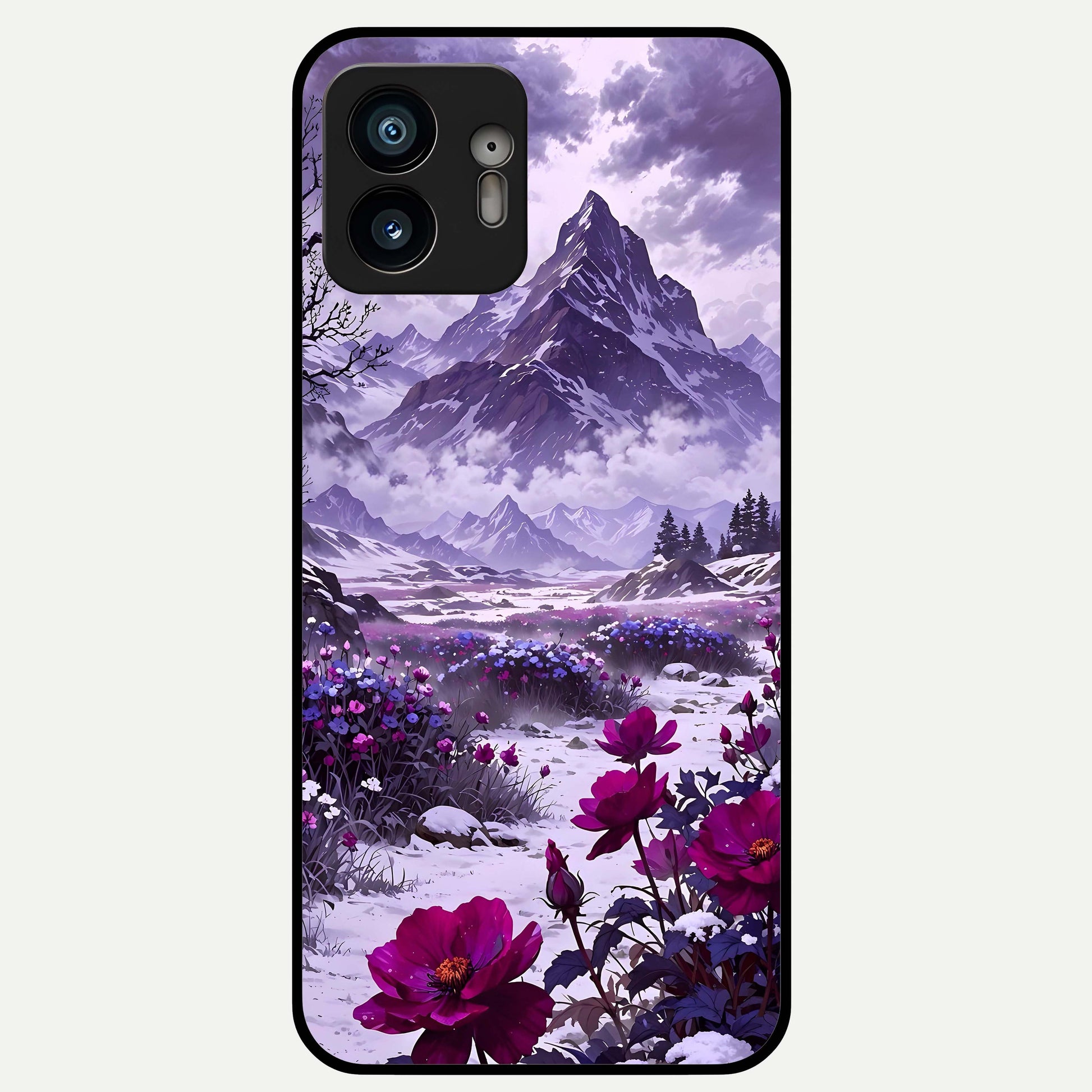  Flower Mountain View Glass Case For Nothing Phone 2 back cover – full design glossy printed glass finish