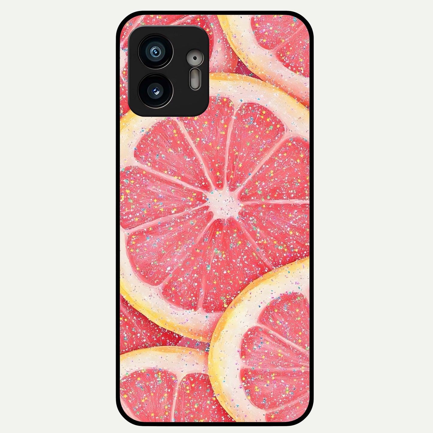  Glitter Grapefruit Glass Case For Nothing Phone 2 back cover – full design glossy printed glass finish
