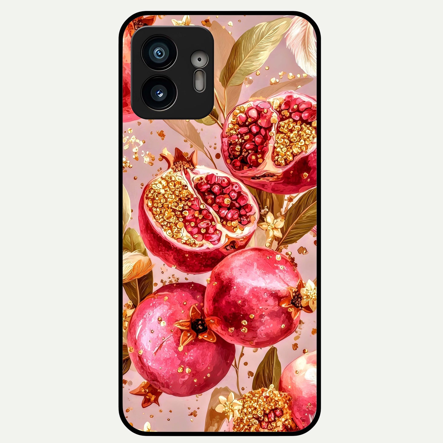  Golden Bloom Glow Glass Case For Nothing Phone 2 back cover – full design glossy printed glass finish