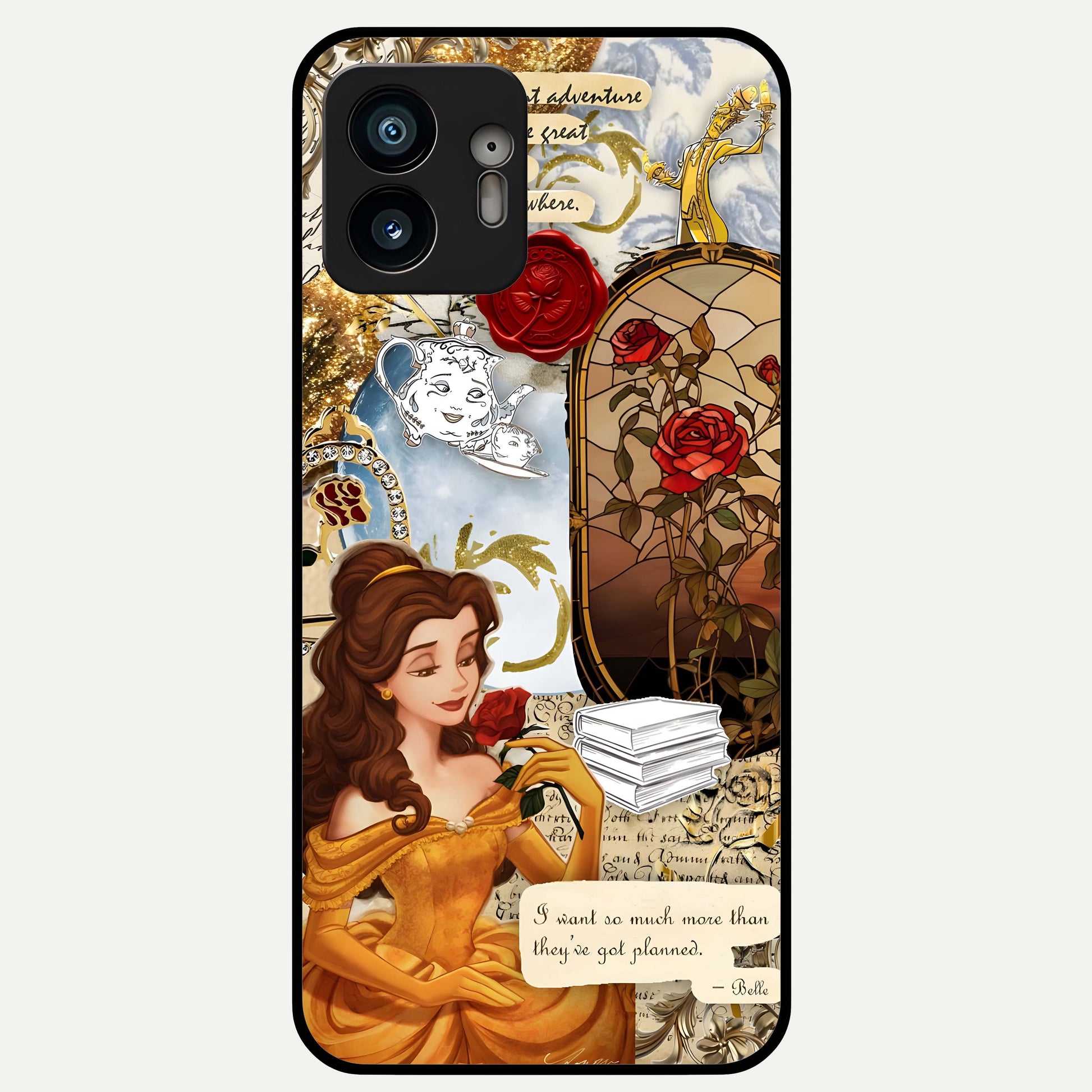  Golden Dream Belle Glass Case For Nothing Phone 2 back cover – full design glossy printed glass finish