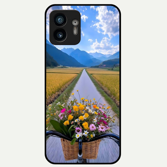  Golden Field Journey Glass Case For Nothing Phone 2 back cover – full design glossy printed glass finish