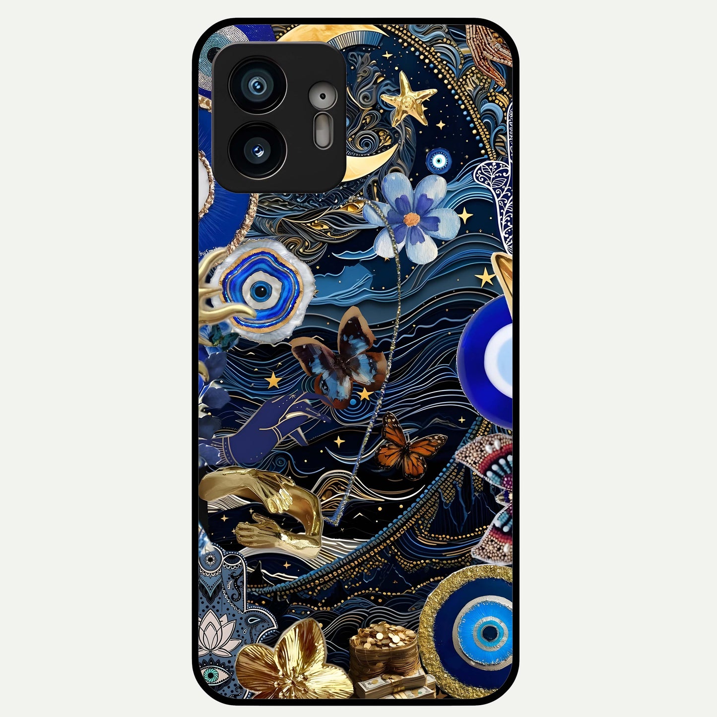  Golden Moon Magic Glass Case For Nothing Phone 2 back cover – full design glossy printed glass finish