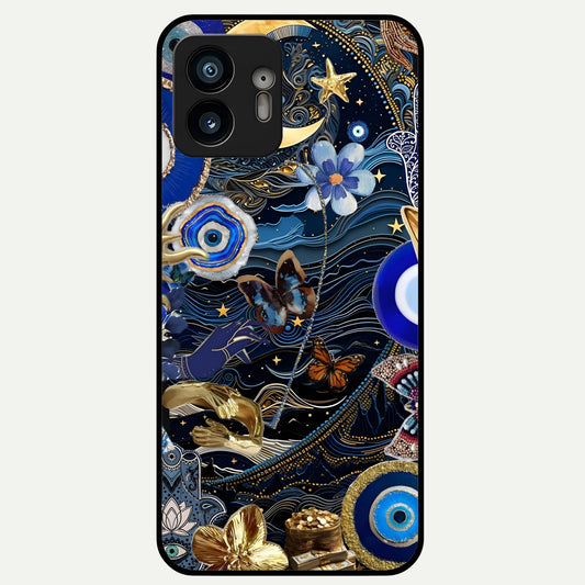  Golden Moon Magic Glass Case For Nothing Phone 2 back cover – full design glossy printed glass finish