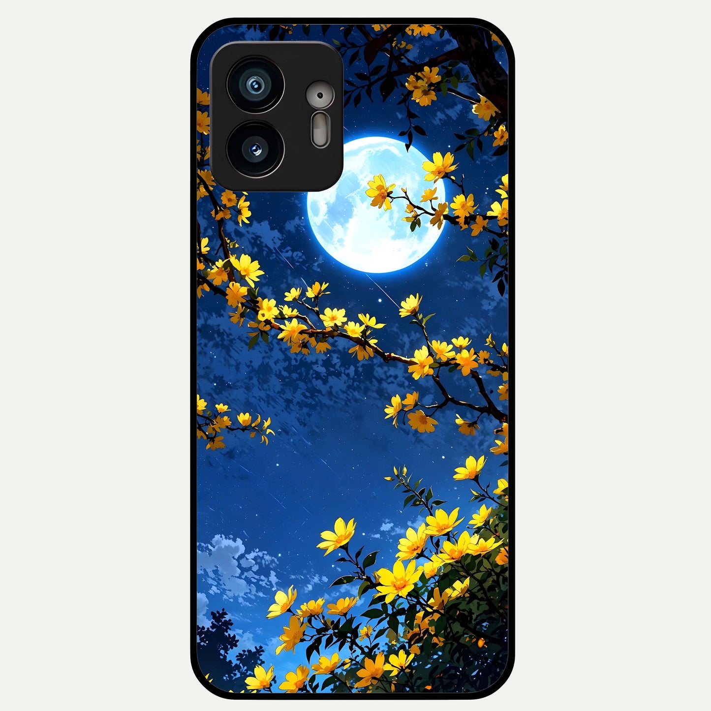  Golden Night Glow Glass Case For Nothing Phone 2 back cover – full design glossy printed glass finish