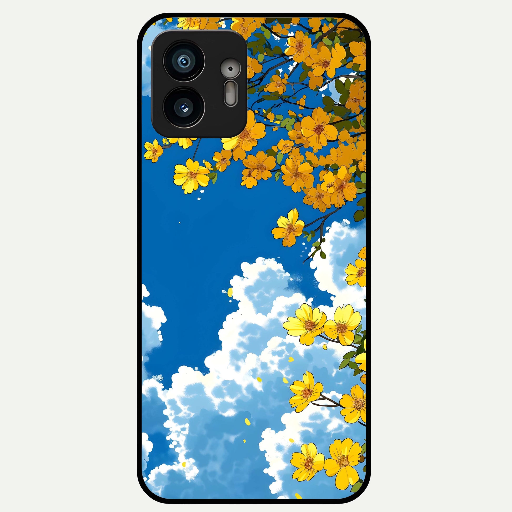  Golden Petal Sky Glass Case For Nothing Phone 2 back cover – full design glossy printed glass finish