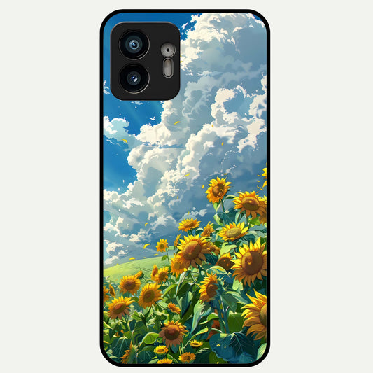  Golden Sun Glory Glass Case For Nothing Phone 2 back cover – full design glossy printed glass finish
