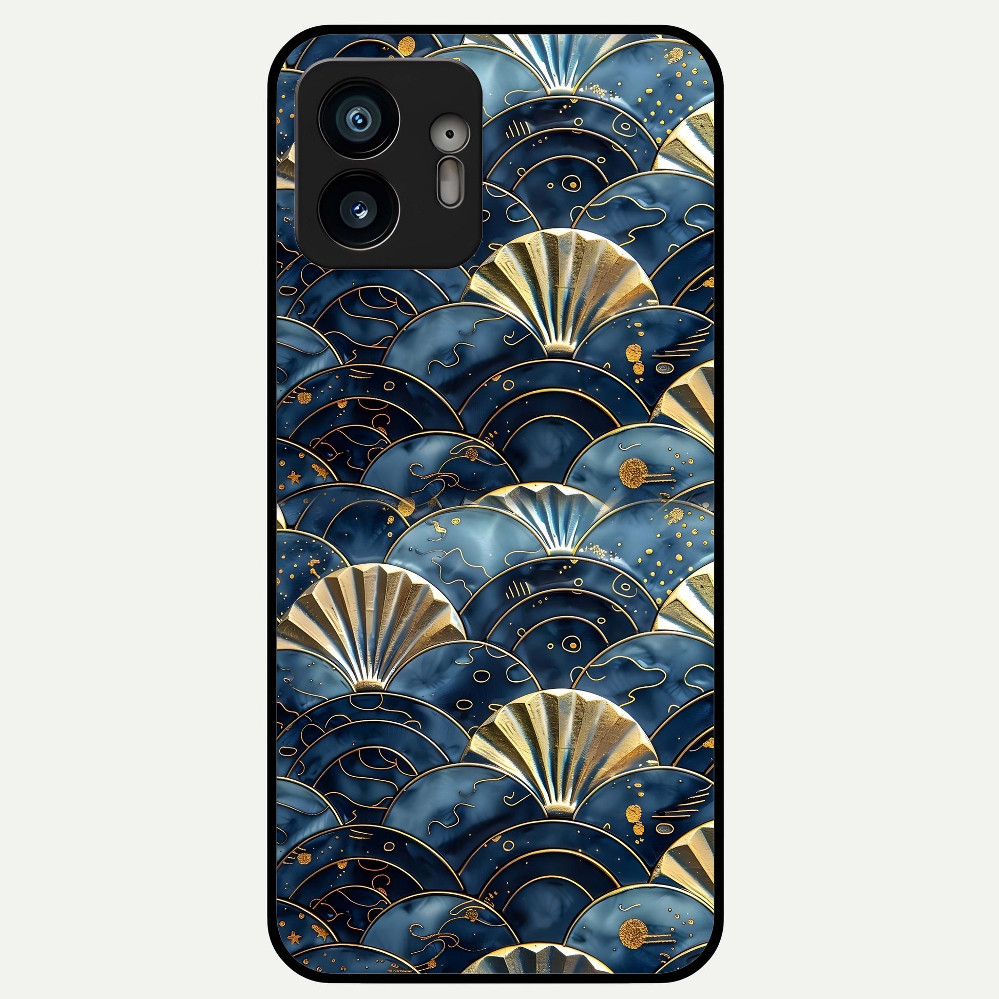  Golden Wave Luxe Glass Case For Nothing Phone 2 back cover – full design glossy printed glass finish