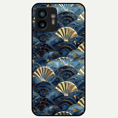  Golden Wave Luxe Glass Case For Nothing Phone 2 back cover – full design glossy printed glass finish