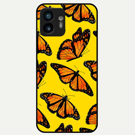  Golden Wing Flight Glass Case For Nothing Phone 2 back cover – full design glossy printed glass finish