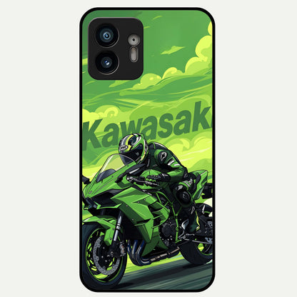  Green Moon Energy Glass Case For Nothing Phone 2 back cover – full design glossy printed glass finish
