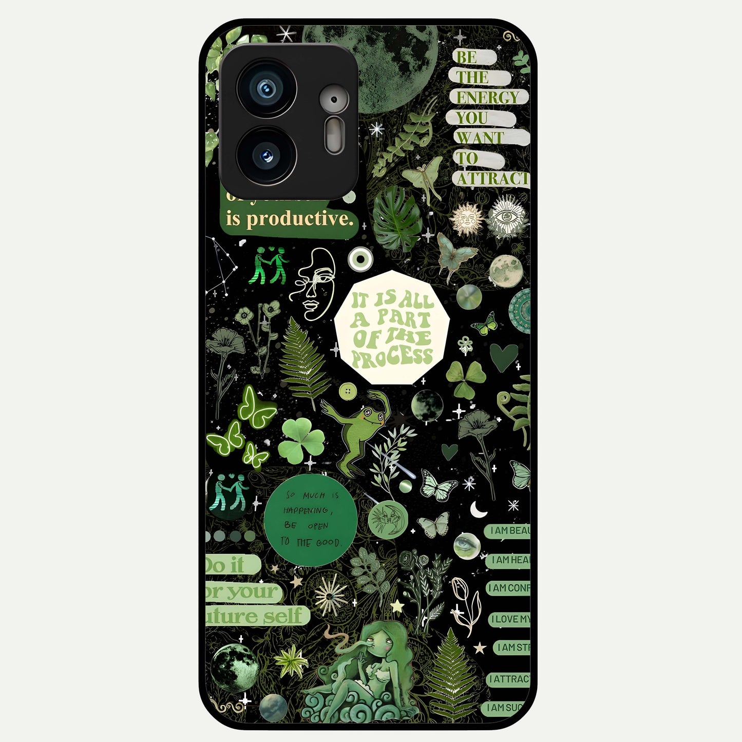 Green Lemon Glass Case For Nothing Phone 2 back cover – full design glossy printed glass finish