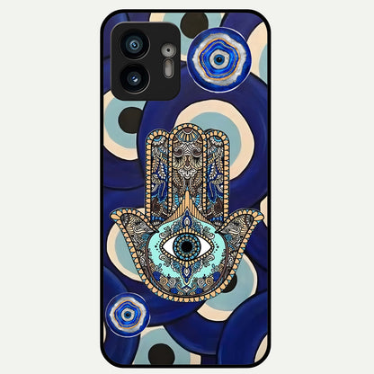  Hamsa Divine Guard Glass Case For Nothing Phone 2 back cover – full design glossy printed glass finish