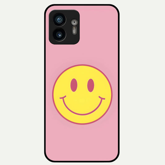  Happy Pink Mood Glass Case For Nothing Phone 2 back cover – full design glossy printed glass finish