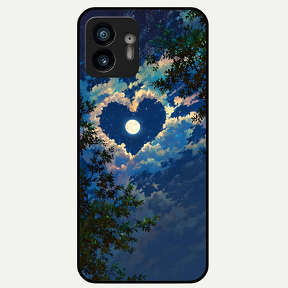  Heart With Moon Sky Glass Case For Nothing Phone 2 back cover – full design glossy printed glass finish