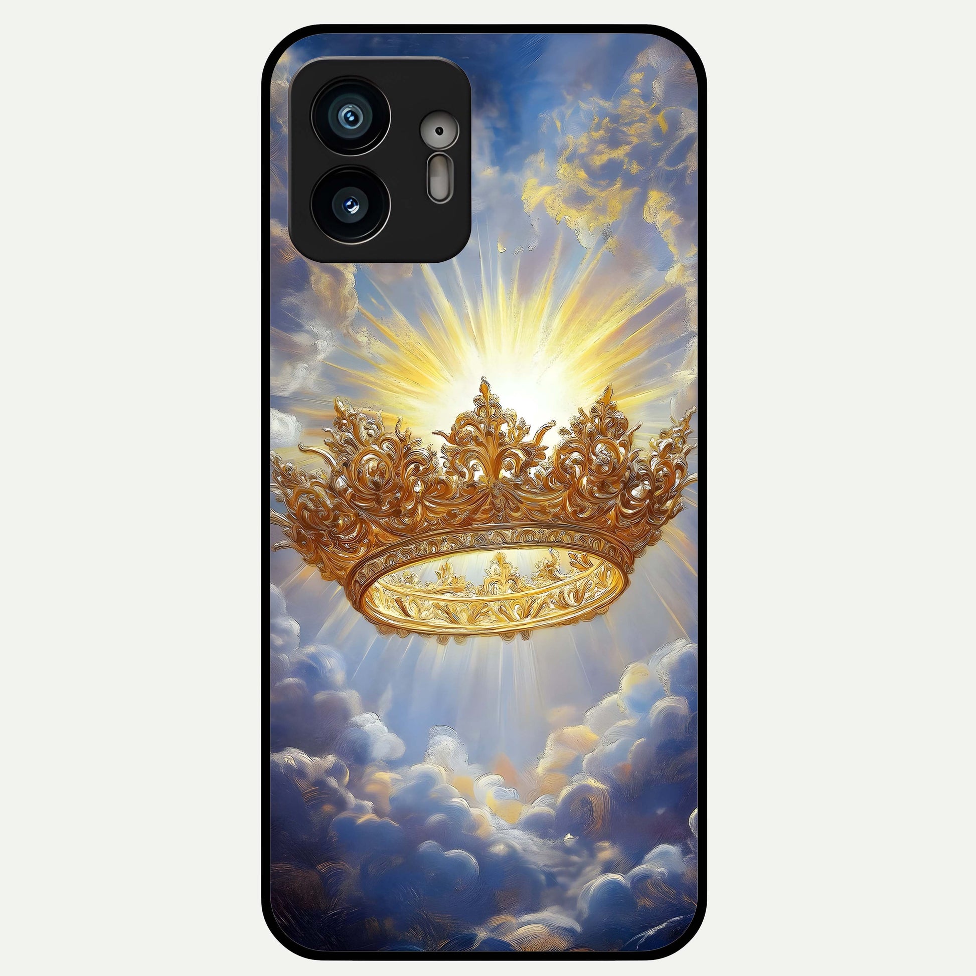  Heavenly Crown Light Glass Case For Nothing Phone 2 back cover – full design glossy printed glass finish