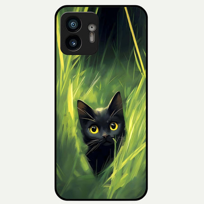  Hidden Cat Whisper Glass Case For Nothing Phone 2 back cover – full design glossy printed glass finish